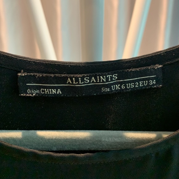 All Saints stylish and flattering black zipper dress - Picture 5 of 5